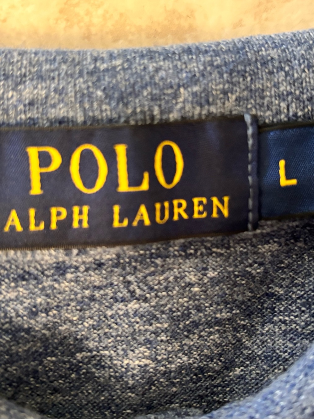 Polo Ralph Lauren Textured Heathered Blue Polo Size Large - Picture 4 of 5